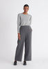 Paisie Contrast Colour Edge Knitted Top in Light Grey